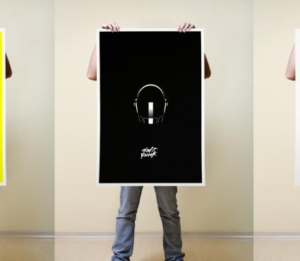Poster impresso Daft Punk - Impressão digital Braga